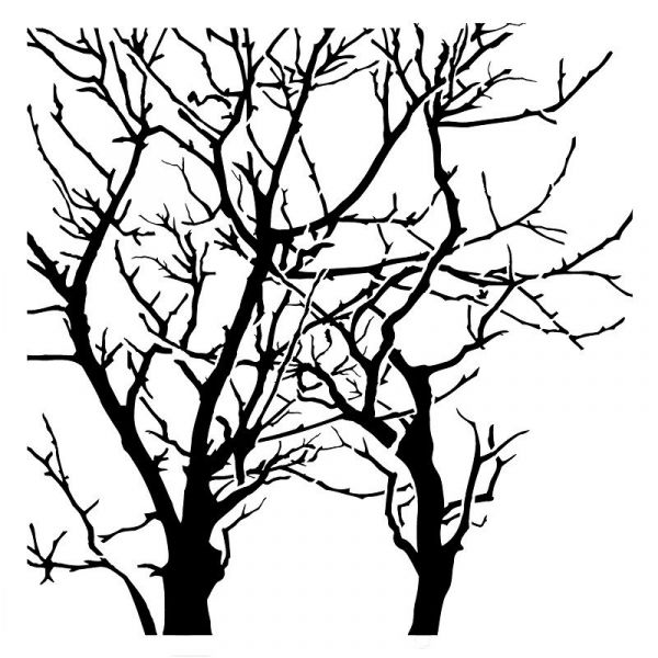 Branches Reversed Stencil 15cm x 15cm