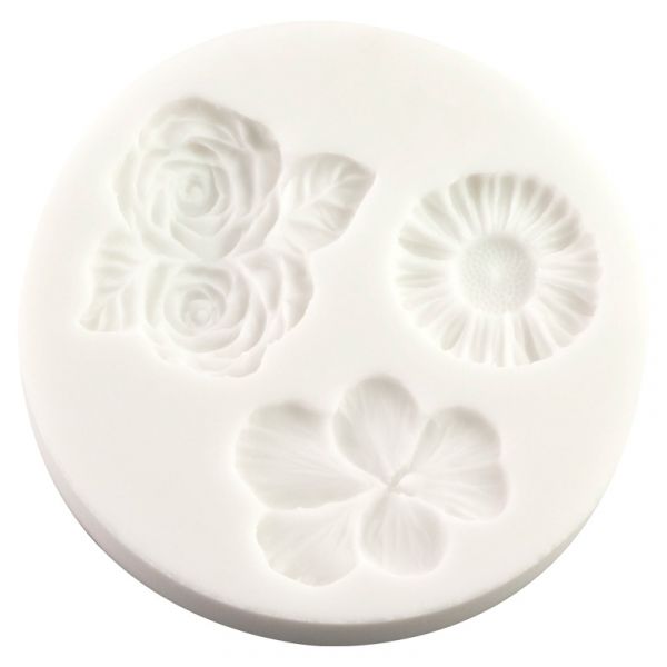 Silicone Mould - Viola, Roses and Daisys