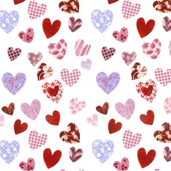 Patchwork Hearts Decal 22cm x 22cm